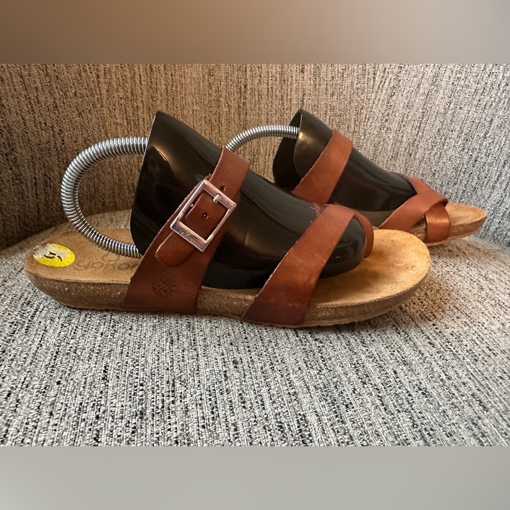 Yokono Sandals Womens Size‎ 9 Thong Leather Straps Toe Strap Cork